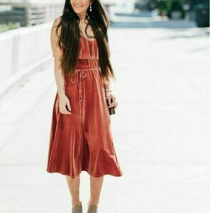 June & Hudson Spaghetti Strap Velvet Dress Size Small